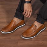 Mocassim Loafer Oasis em Couro - Whisky