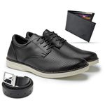 Sapato Masculino LRC Oxford - Preto + Grátis Carteira e Cinto