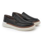 Slip On Iate Masculino Titanium em Couro - Preto