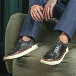 Sapatenis Casual Masculino Titanium em Couro - Preto