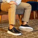 Sapatenis Casual Masculino Laroche Toquio em Couro - Preto