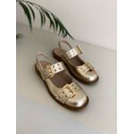 Slingback Feminino Fivela Dourado