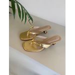 KELLY - Tamanco Feminina Dedo Salto Baixo Dourado 