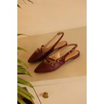 Slingback Feminino Bico Fino Marsala 