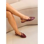 Slingback Feminino Bico Fino Marsala 