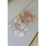 Sandália Feminina Salto Cromado Vazado 