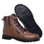 Bota Coturno em Couro 6016 Latego Chocolate-Cafe Mega Boots