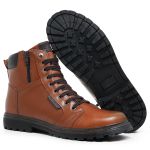 Bota Coturno 6016 em Couro Pull Up Whisky Liso
