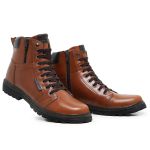 Bota Coturno 6016 em Couro Pull Up Whisky Liso
