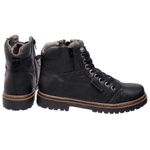 Bota Coturno em Couro 6016 Preto Mega Boots