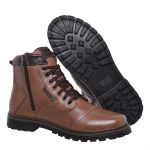 Bota Coturno em Couro Mega Boots 6017 Chocolate-Cafe