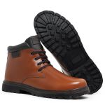Bota Coturno 6018 em Couro Pull Up Whisky Liso 