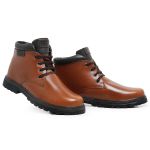 Bota Coturno 6018 em Couro Pull Up Whisky Liso 