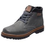Bota Coturno em couro Mega Boots 6018 Cinza-Preto