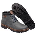 Bota Coturno em couro Mega Boots 6018 Cinza-Preto