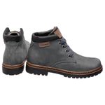 Bota Coturno em couro Mega Boots 6018 Cinza-Preto
