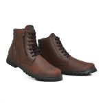 Bota Coturno 6034 em Couro Crazy Horse Havana-Cafe Fosco