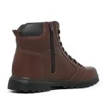 Bota Coturno Mega Boots 6016 em Couro Latego Chocolate-Cafe Liso 