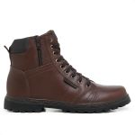 Bota Coturno Mega Boots 6016 em Couro Latego Chocolate-Cafe Liso 