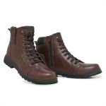 Bota Coturno Mega Boots 6016 em Couro Latego Chocolate-Cafe Liso 