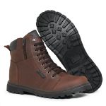 Bota Coturno Mega Boots 6016 em Couro Crazy Horse Havana Fosco