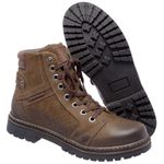  Bota Coturno em couro Mega Boots 6021 Chumbo-Café