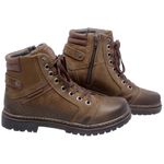  Bota Coturno em couro Mega Boots 6021 Chumbo-Café