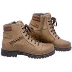 Bota Coturno em couro Mega Boots 6021 Kaki-Café 