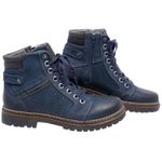 Bota Coturno em couro Mega Boots 6021 Marinho-Preto