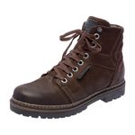 Bota Coturno em couro Mega Boots 6022 Café-Preto