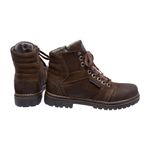 Bota Coturno em couro Mega Boots 6022 Café-Preto