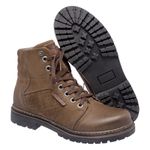 Bota Coturno em couro Mega Boots 6022 Chumbo-Café