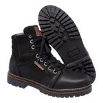 Bota Coturno em couro Mega Boots 6022 Preto-Café