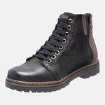 Bota Coturno em Couro Mega Boots 6026 Preto-Cafe