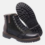 Bota Coturno em Couro Mega Boots 6026 Preto-Cafe