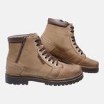 Bota Coturno em Couro Mega Boots 6027 Kaki-Cafe 