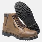 Bota Coturno em Couro Mega Boots 6027 Kaki-Cafe 