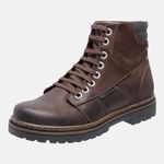 Bota Coturno em Couro Mega Boots 6028 Café-Preto 