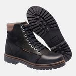 Bota Coturno em Couro Mega Boots 6028 Preto-Chocolate