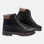 Bota Coturno em Couro Mega Boots 6028 Preto-Chocolate