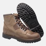 Bota Coturno em Couro Mega Boots 6029 Kaki-Chocolate