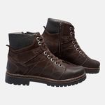 Bota Coturno em Couro Mega Boots 6030 Cafe-Preto