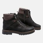 Bota Coturno em Couro Mega Boots 6030 Preto-Cafe