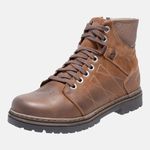 Bota Coturno em Couro Mega Boots 6030 Taupe-Chocolate