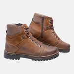 Bota Coturno em Couro Mega Boots 6030 Taupe-Chocolate