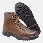 Bota Coturno em Couro Mega Boots 6030 Taupe-Chocolate