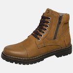 Bota Coturno em Couro Mega Boots 6031Taupe