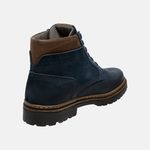 Bota Coturno em Couro Mega Boots 6033 Marinho-Cafe