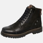 Bota Coturno em Couro Mega Boots 6034 Preto-Cafe