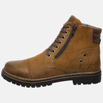 Bota Coturno em Couro Mega Boots 6034 Taupe-Cafe